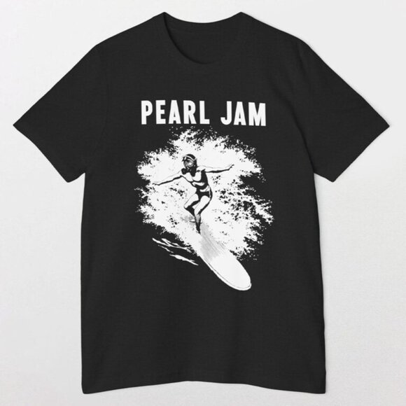 Pearl Jam Gas Mask Surfer Rock Band 90s Tour Concert Graphic T-Shirt 92 - Picture 1 of 5